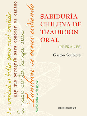 cover image of Sabiduría chilena de tradición oral